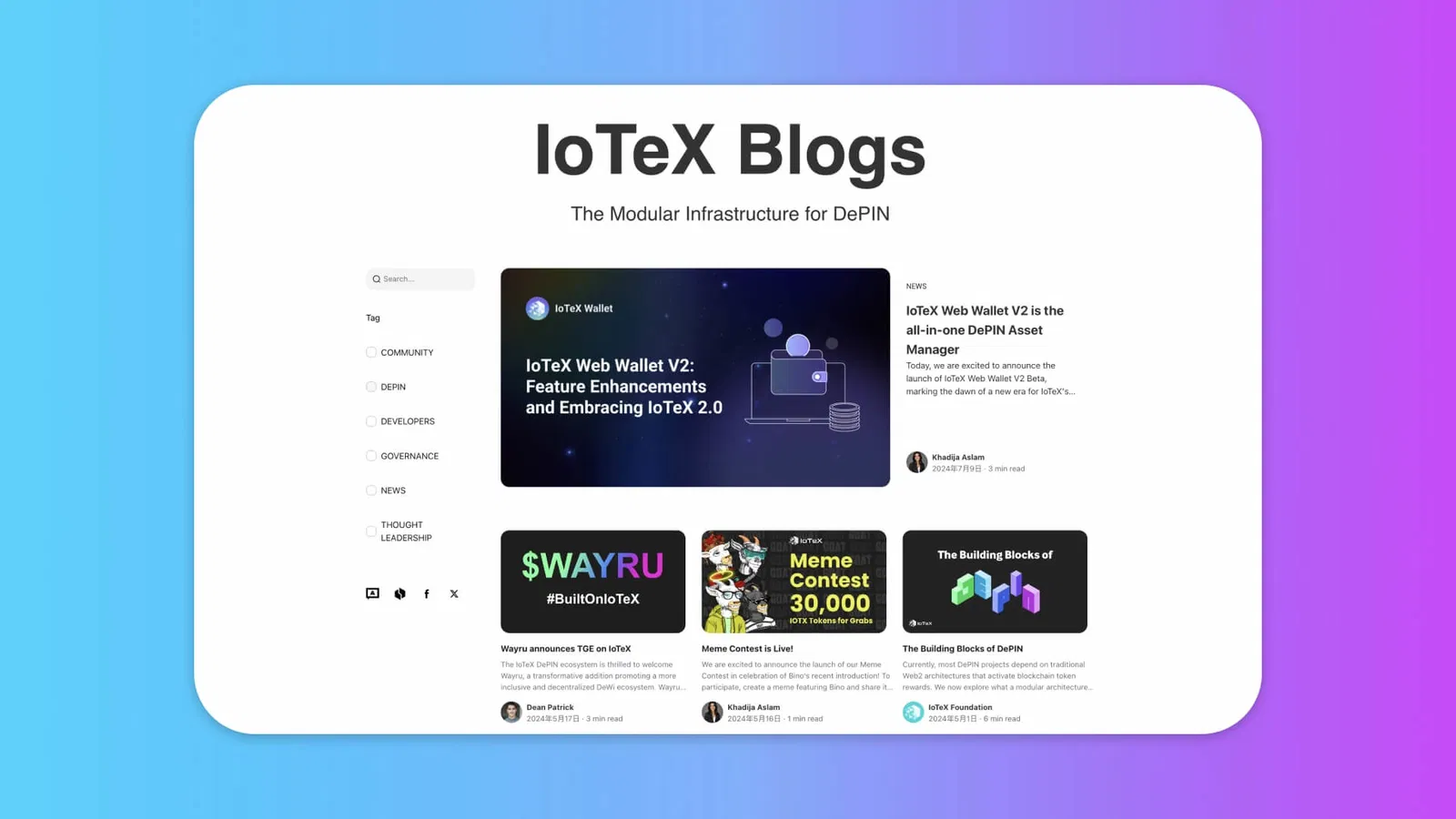 Ecossistema IoTeX se Expande com Novas Iniciativas e Atualizações cover