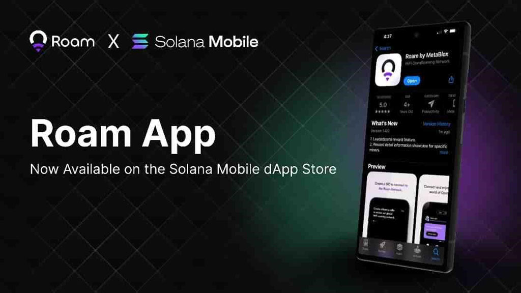 Roam Integrates with Solana Mobile's Saga Phone cover