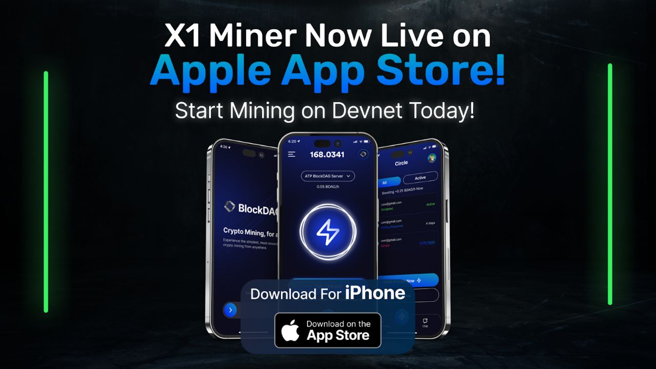 BlockDAGs X1 Mining App erreicht 100.000 Benutzer und sammelt 65,6 Millionen US-Dollar in der Vorverkaufsphase cover